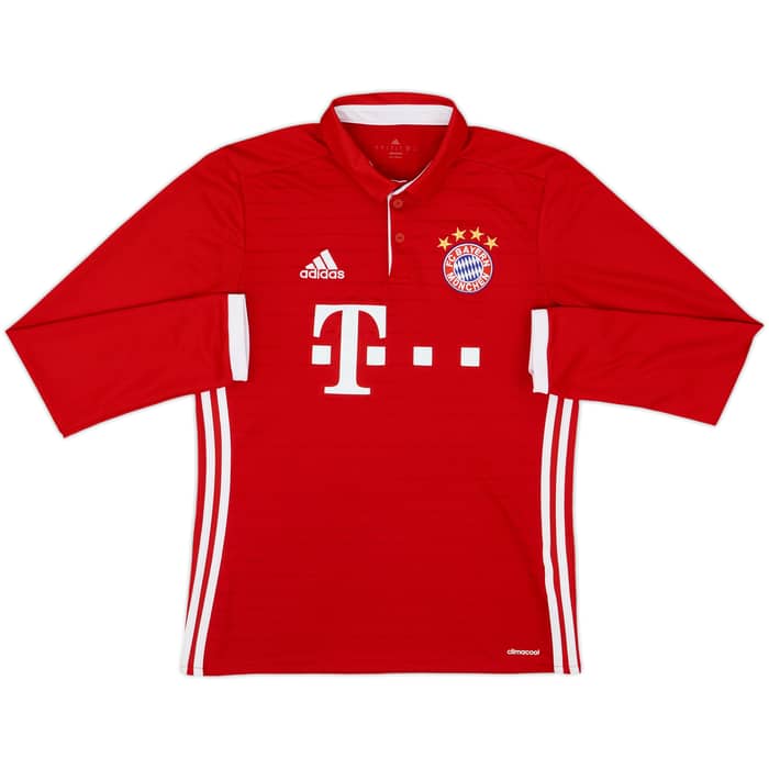 2016-17 Bayern Munich Home L/S Shirt - 9/10 - (S)