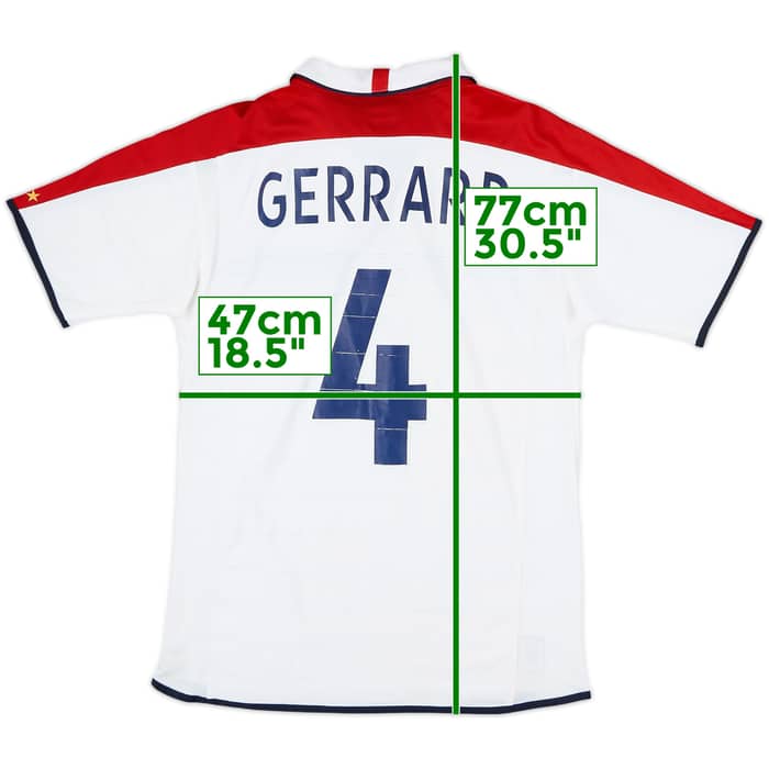 2003-05 England Home Shirt Gerrard #4 - 5/10 - (S)