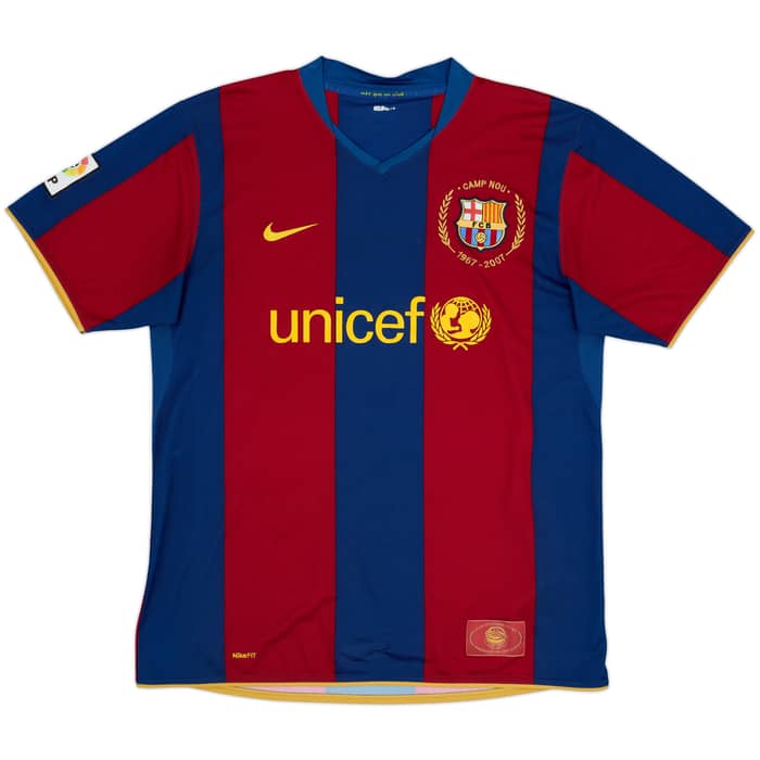 2007-08 Barcelona Home Full Kit Ronaldinho #10 - 6/10 - (L)