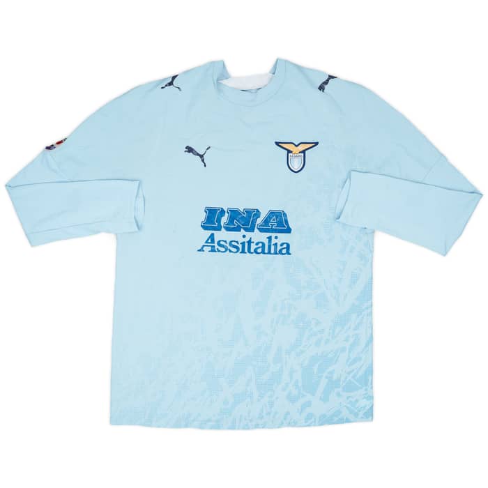 2006-07 Lazio Match Issue Home L/S Shirt Rocchi #18