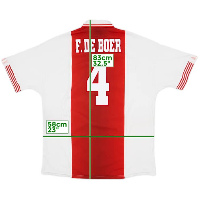 1997-98 Ajax Home Shirt F.De Boer #4 - 8/10 - (XL)