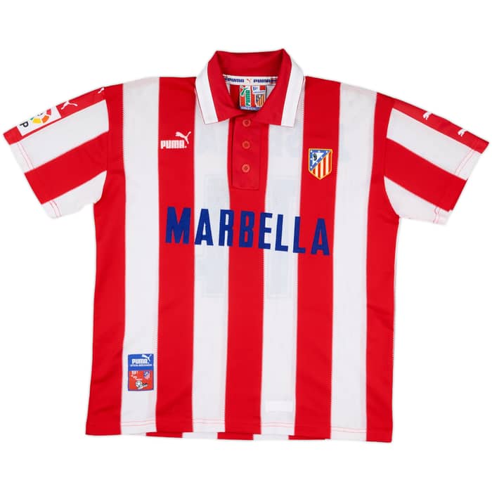 1997-98 Atletico Madrid Home Shirt Jose Mari #14 - 8/10 - (S)