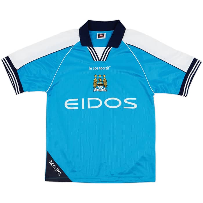 1999-01 Manchester City Home Shirt Dickov #9 - 8/10 - (S)