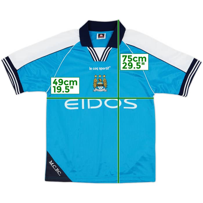 1999-01 Manchester City Home Shirt Dickov #9 - 8/10 - (S)