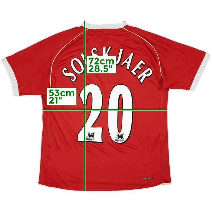 2006-07 Manchester United Home Shirt Solskjaer #20 - 5/10 - (L)
