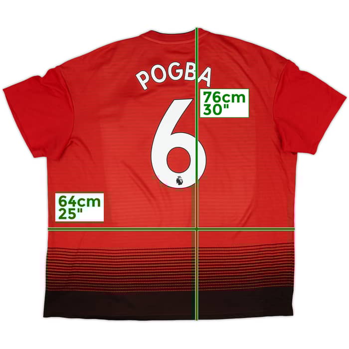2018-19 Manchester United Home Shirt Pogba #6 - 7/10 - (XXL)