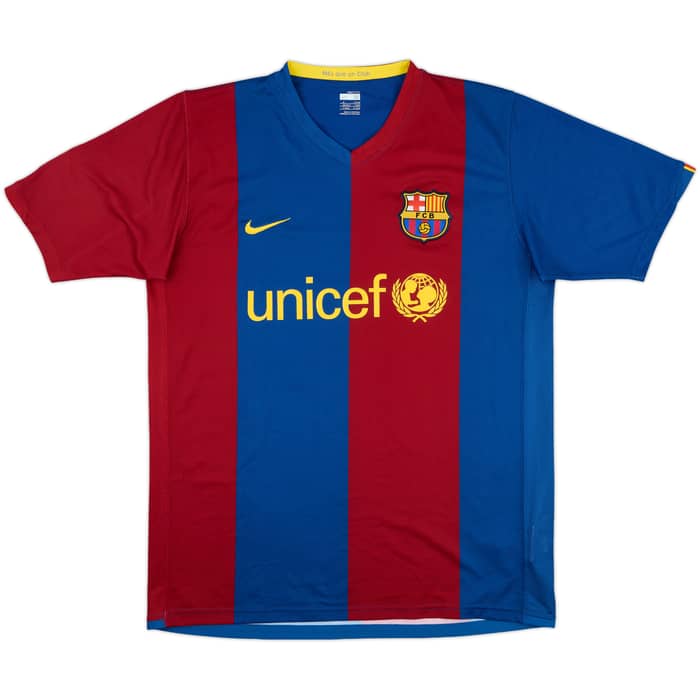 2006-07 Barcelona Signed Home Shirt Messi #19 - 6/10 - (M)