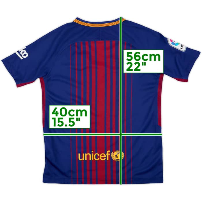 2017-18 Barcelona Home Shirt - 10/10 - (M.Boys)