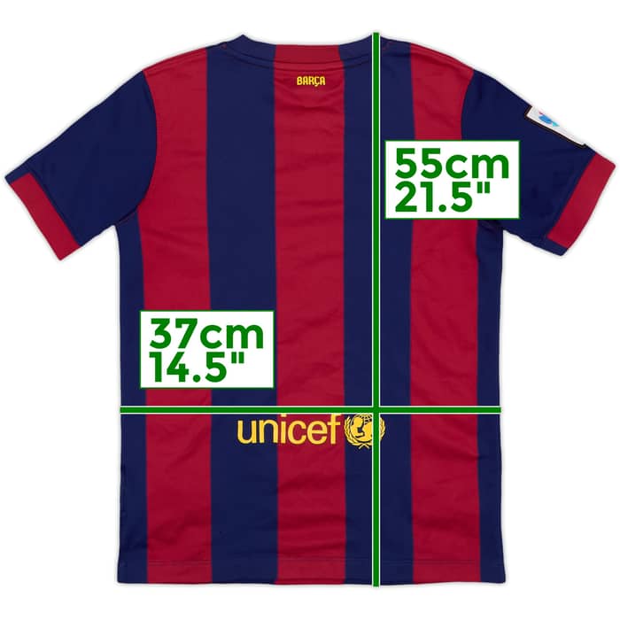 2014-15 Barcelona Home Shirt - 8/10 - (M.Boys)
