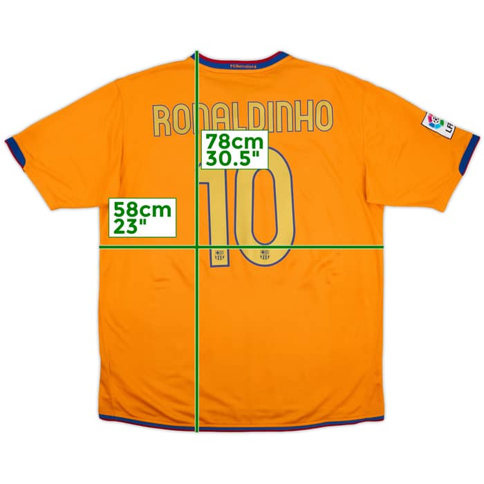 2006-08 Barcelona Away Shirt Ronaldinho #10 - 8/10 - (XL)