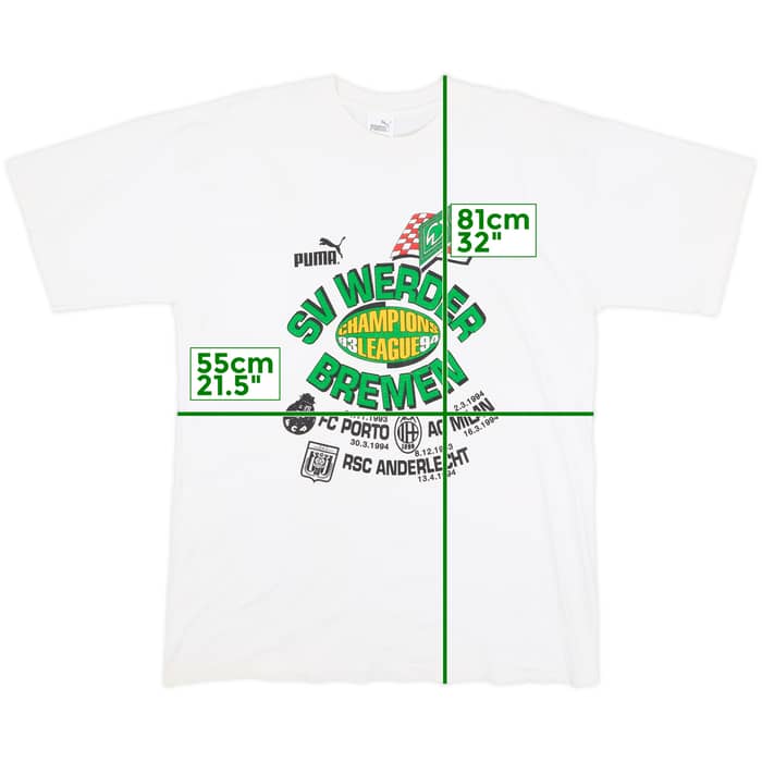1993-94 Werder Bremen Puma Graphic Tee - 10/10 - (L)