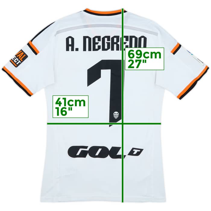 2014-15 Valencia Home Shirt A.Negredo #7 - 8/10 - (S)