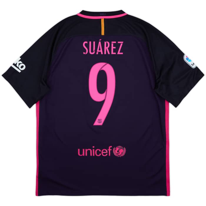 2016-17 Barcelona Away Shirt Suarez #9 - 9/10 - (L)