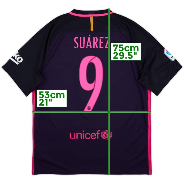 2016-17 Barcelona Away Shirt Suarez #9 - 9/10 - (L)