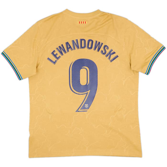 2022-23 Barcelona Away Shirt Lewandowski #9 - 10/10 - (L)
