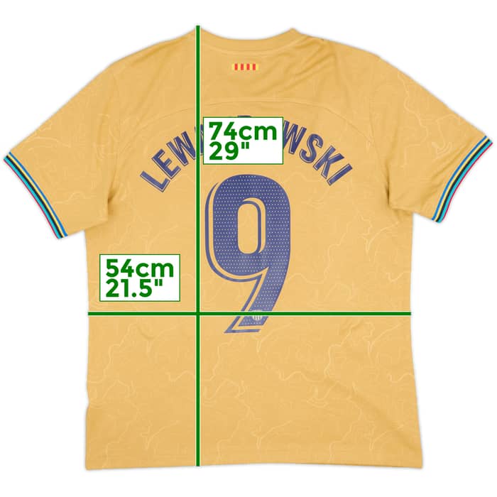 2022-23 Barcelona Away Shirt Lewandowski #9 - 10/10 - (L)