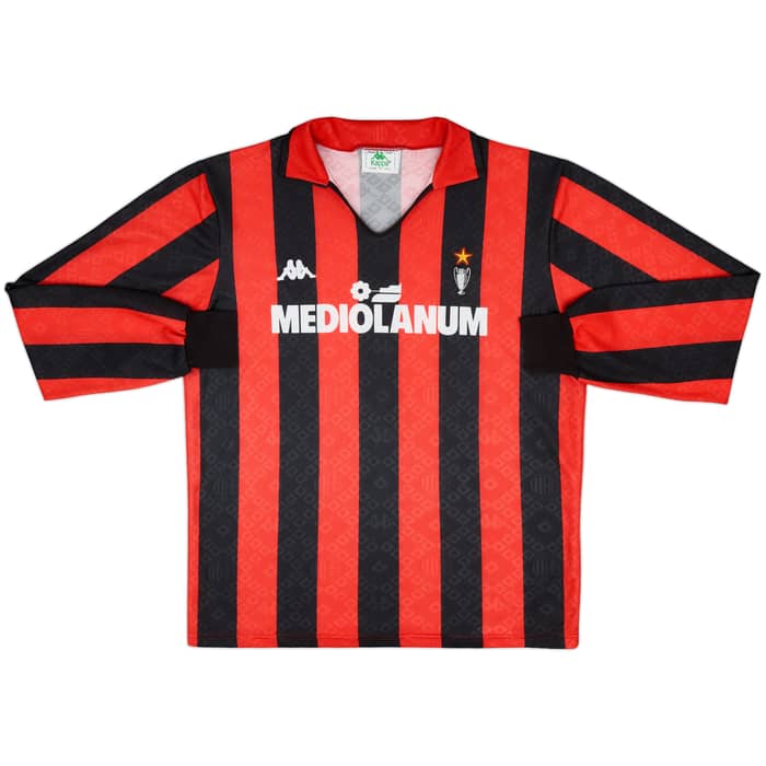 1989-90 AC Milan Home L/S Shirt #6 - 8/10 - (XL)