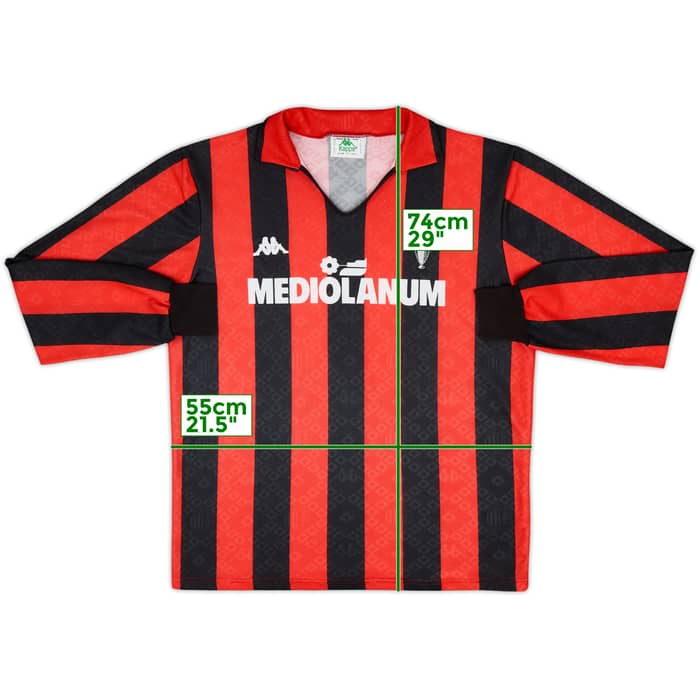 1989-90 AC Milan Home L/S Shirt #6 - 8/10 - (XL)