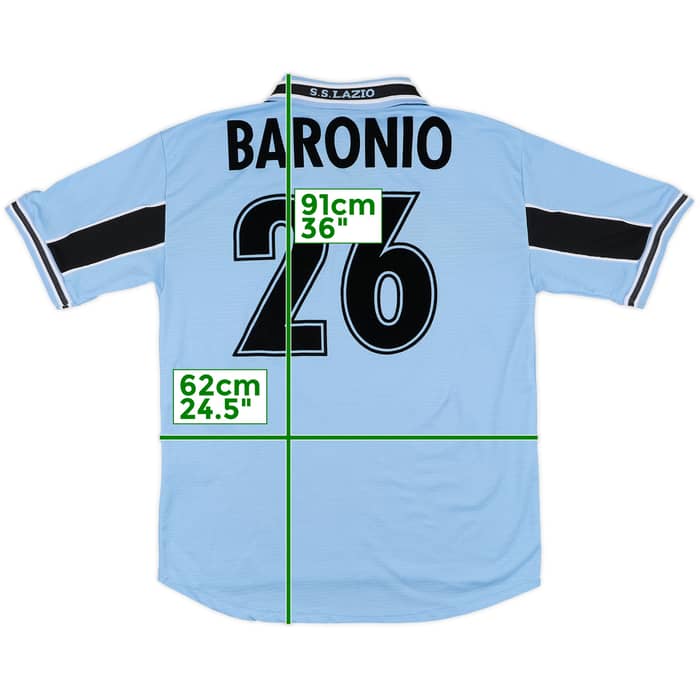 1998-00 Lazio Home Shirt Baronio #26 - 9/10 - (L)
