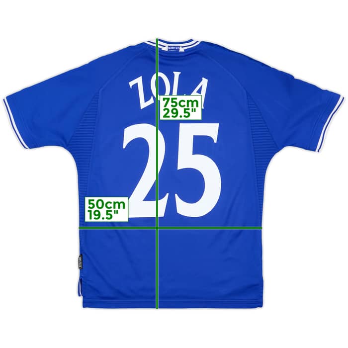 1999-01 Chelsea Home Shirt Zola #25 - 9/10 - (M)