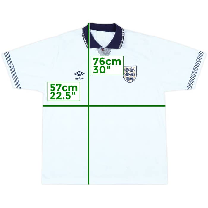 1990-92 England Home Shirt - 10/10 - (XL)