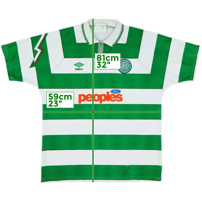 1991-92 Celtic Home Shirt - 8/10 - (XL)