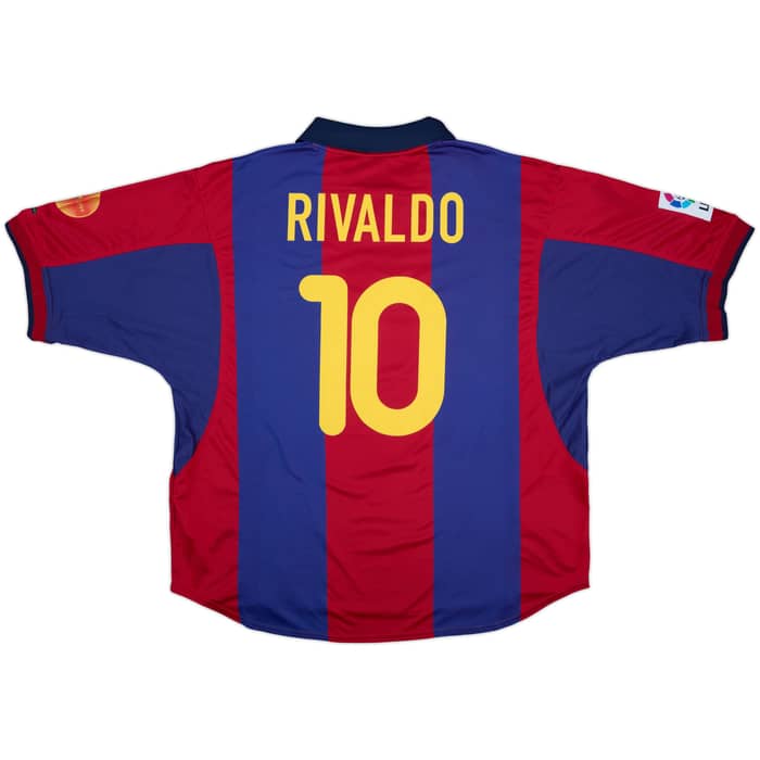 2000-01 Barcelona Home Shirt Rivaldo #10 - 9/10 - (XXL)