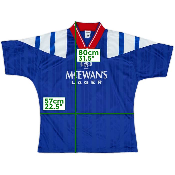 1992-94 Rangers Home Shirt - 9/10 - (L/XL)