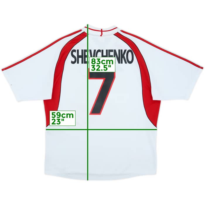 2000-02 AC Milan Away Shirt Shevchenko #7 - 8/10 - (XL)