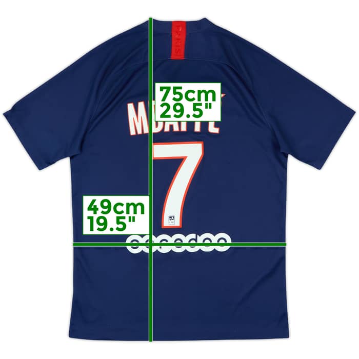 2019-20 Paris Saint-Germain Home Shirt Mbappe #7 - 6/10 - (M)