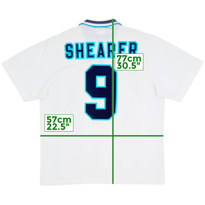 1995-97 England Home Shirt Shearer #9 - 8/10 - (XL)