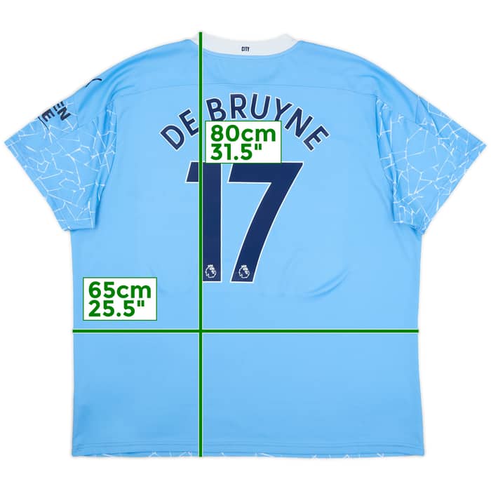 2020-21 Manchester City Home Shirt De Bruyne #17 - 8/10 - (3XL)