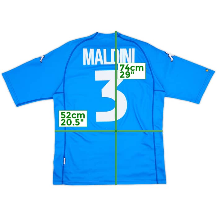 2000-01 Italy Home Shirt Maldini #3 - 6/10 - (XL)
