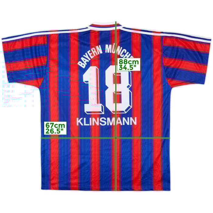 1995-97 Bayern Munich Home Shirt Klinsmann #18 - 9/10 - (XXL)