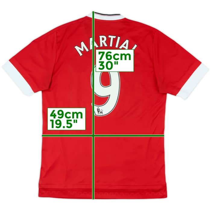 2015-16 Manchester United Home Shirt Martial #9 - 5/10 - (M)