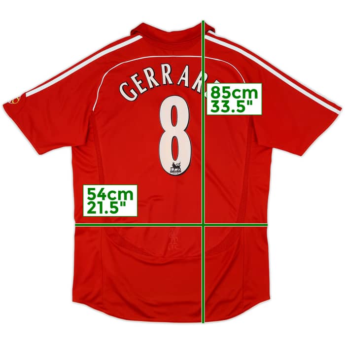 2006-08 Liverpool Home Shirt Gerrard #8 - 8/10 - (L)