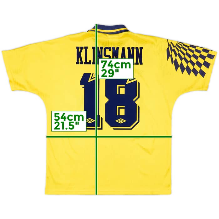 1991-95 Tottenham Away Shirt Sheringham #10 - 9/10 - (L)