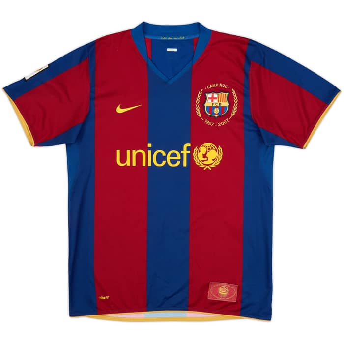 2007-08 Barcelona Home Shirt Ronaldinho #10 - 8/10 - (M)