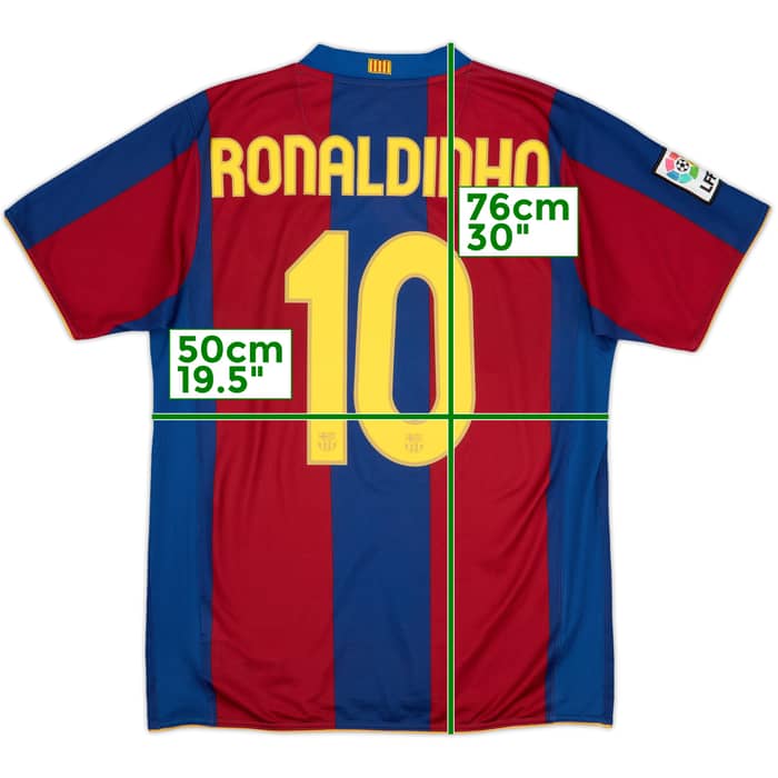 2007-08 Barcelona Home Shirt Ronaldinho #10 - 8/10 - (M)
