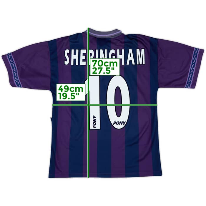 1995-97 Tottenham Away Shirt Sheringham #10 - 7/10 - (M)