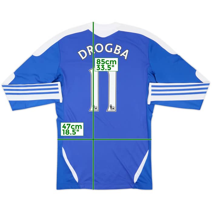 2011-12 Chelsea Player Issue TechFit Home L/S Shirt Drogba #11 - 7/10 - (XL)