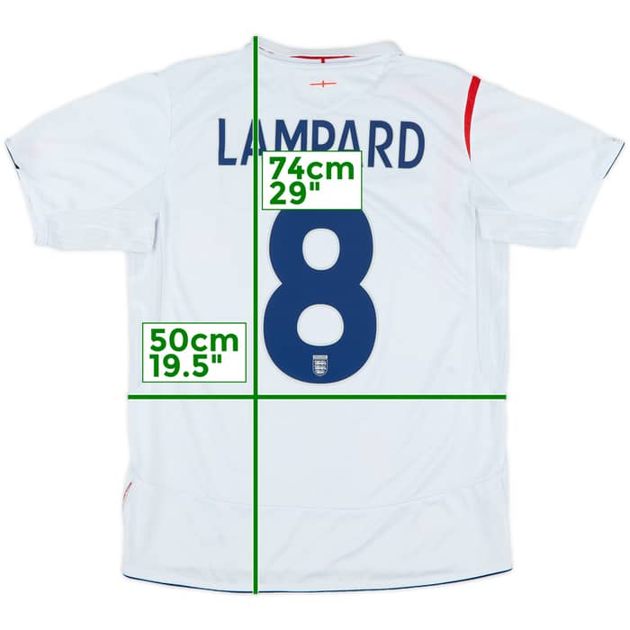 2005-07 England Home Shirt Lampard #8 - 6/10 - (M)