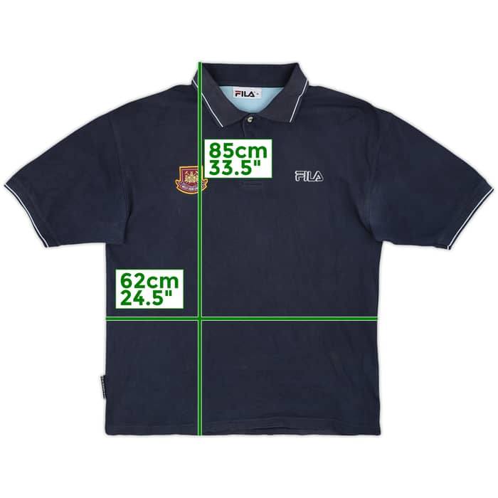 2002-03 West Ham Fila Polo Shirt - 8/10 - (XL)