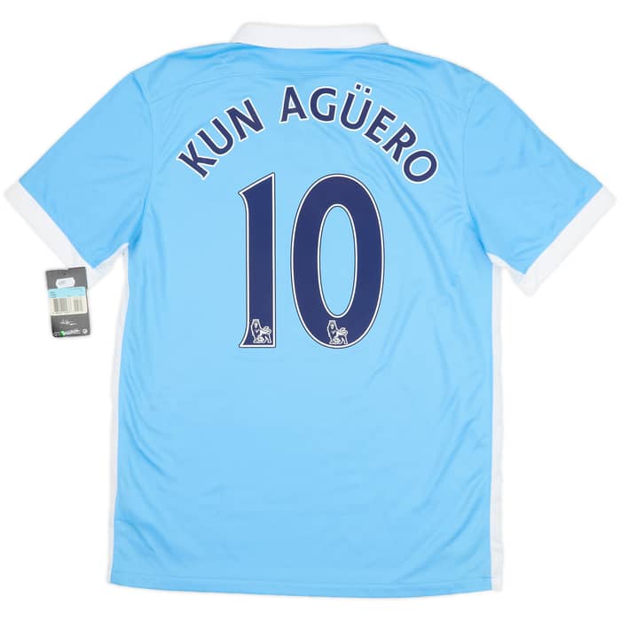 2015-16 Manchester City Home Shirt Kun Aguero #10 (M)