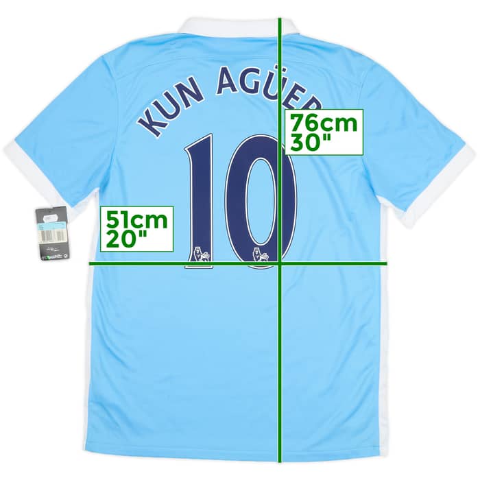 2015-16 Manchester City Home Shirt Kun Aguero #10 (M)