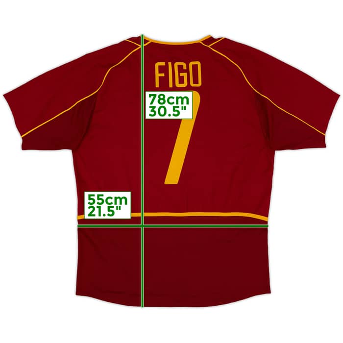 2002-04 Portugal Home Shirt Figo #7 - 10/10 - (L)