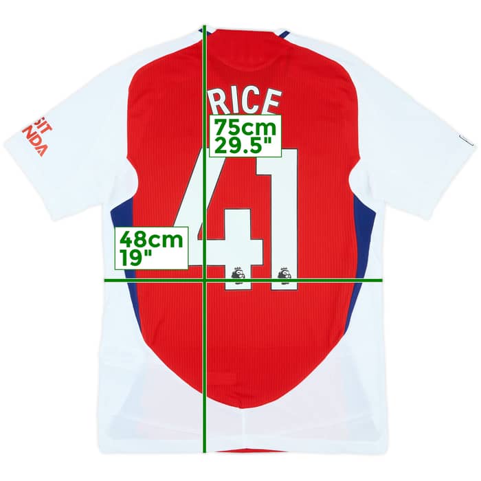 2024-25 Arsenal Match Issue Home Shirt Rice #41