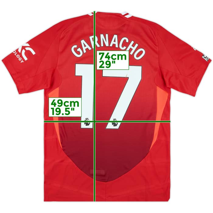 2024-25 Manchester United Match Issue Home Shirt Garnacho #17