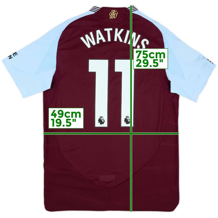 2024-25 Aston Villa Match Issue Home Shirt Watkins #11