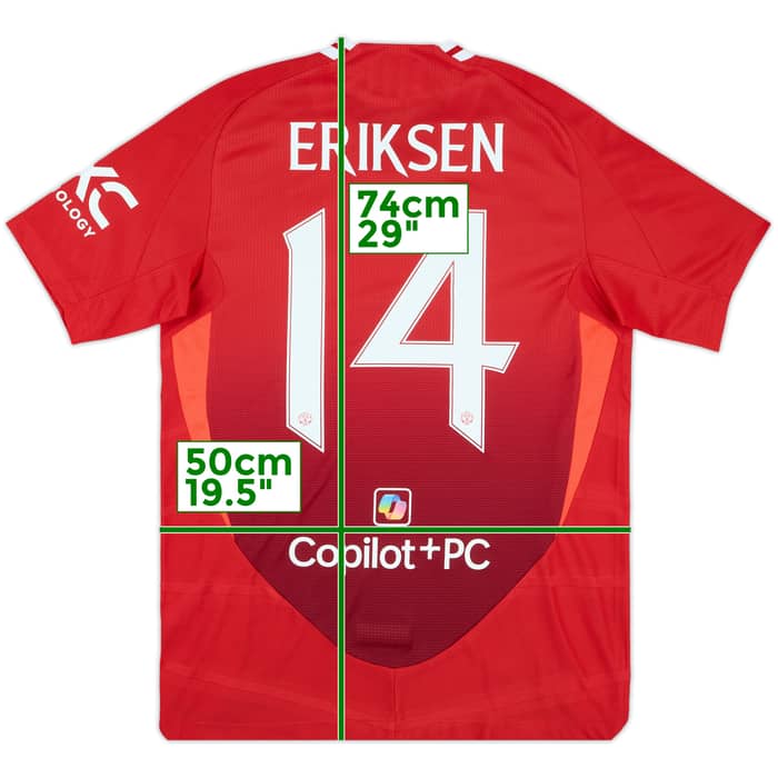 2024-25 Manchester United Match Issue FA Cup Home Shirt Eriksen #14